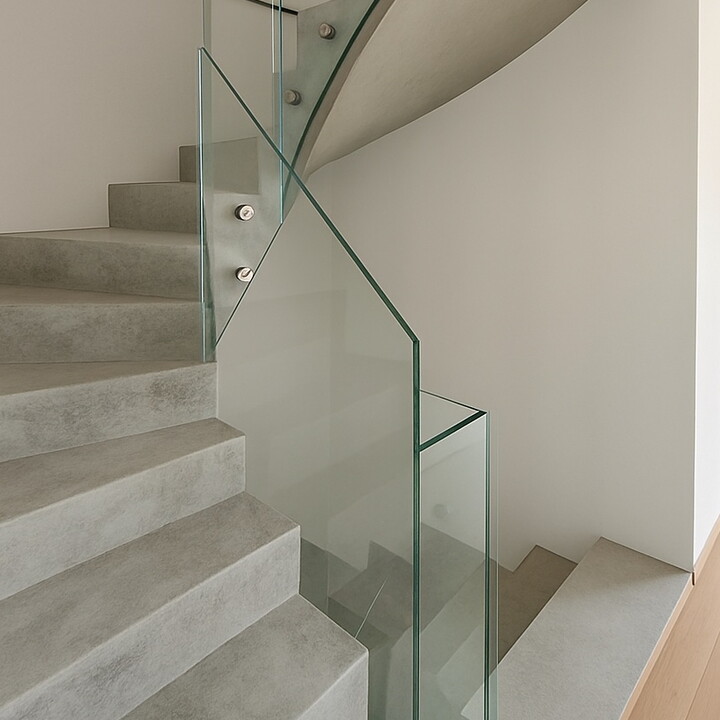 Innengeländer aus Metall / Glas