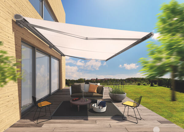 markise wetterfest balkon Froadp Klemmmarkise Einziehbar Manuell Sonnenschutz Ohne Bohren UV-Schutz Höhenverstellbar Gelenkarmmarkise mit Handkurbel für Garten Terrasse (200x120cm, Hellgrau) Farbe:Dunkel Blau collection_01 ERHARDT S | Markisen